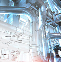 Graphic showcasing piping system equipment